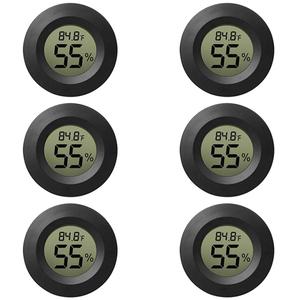6-Pack Mini Hygrometer Thermometer Digital LCD Monitor Indoor/Outdoor Humidity Meter Gauge Temperature for Humidifiers Greenhouse Reptile Fahrenheit()/ Celsius()