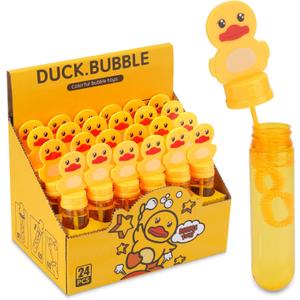 Bubbles for Kids Rubber Duck Toy Party Favors 24 pcs Outdoor Bubble Wands Birthday Party Gift Bath Toy Rubber Duck Pool Toy Rubber Duck