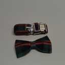 Lionet Paws Christmas Dog Collar with Bowtie Durable Adjustable Handmade Comfortable Bow Tie Dog Collar Green with Metal Buckle for Large Dogs,Girl Boy,Party,Festival,Holiday Style,Neck 16-24in