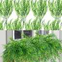 Summer Flower 8pack Fake Plants Weeping Willow Set Artificial Greenery Sterms Hanging Ivy Vine Plant Faux Garland Leaves UV Resistant for Outdoor Porch Party Garden Indoor Home Office Decoration