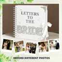 HOETEK 8 x 8 Inch Letters to The Bride Scrapbook, Wedding Memory Book, Bridal DIY Blank Paper Scrapbook, Photo Album Guest Book Sign with Pearl&Flower Stickers, Metallic Letters, Gems Bows