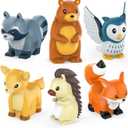 Tub Works Woodland Animals Watertight Baby Bath Toys, 6 Pack | Sealed, No Hole Bath Toys Design Keeps Moisture Out | Soft, Squeezable & Float on Water | Easy-Grip Toddler Bath Toy Set for Kids Bath