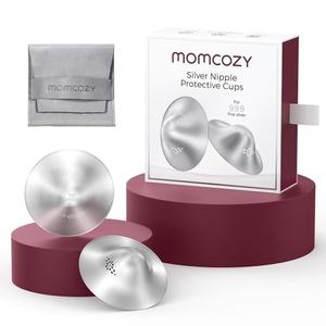 Momcozy 999 Silver Nursing Cups Original Perforated Breathable Design, 999 Silver Nipple Cover for Breastfeeding Essential, Nipple Shield for Nursing Newborn, Metal Nipple Shields, Regular Size
