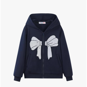 WELAKEN Girls Zip Up Hoodie Sweatshirt with Pockets Long Sleeve Jacket Outfits, Size 5 Years old