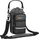 SUN CUBE Water Bottle Carrier with Strap, Insulated Water Bottle Carrier Bag with Phone Pocket Pouch, Sleeve Sling Purse Crossbody Bottle Holder for Walking, Sports, Hiking Accessories 40/64 oz (Gray)