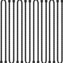 8PCS Silicone Cable Ties 18-Inch Reusable Twist Ties Steel-Core Cable Tie Straps Organizer All Purpose Bendable Cord Tie for Indoor Outdoor Bundling Holding Securing and Wrapping Cables (Black)