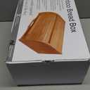 Large bread box bread basket wooden box storage boxes kitchen counter organizer, roll top breadbox. bread boxes for kitchen countertop. Bamboo wooden boxes. (Natural)