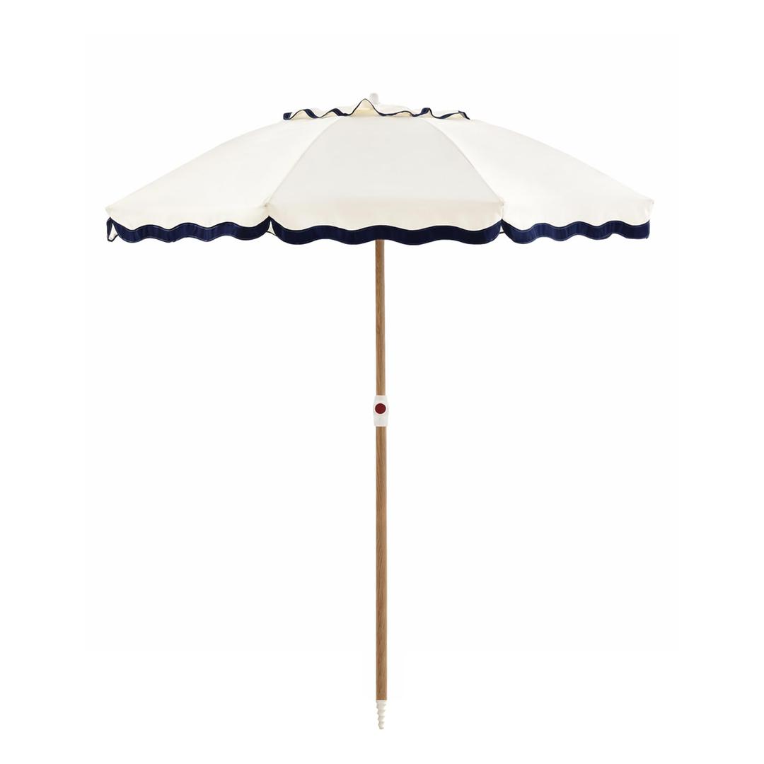 DEER LAND 6FT Patio Beach Umbrella for Outdoor, UPF 50+ Sun Shade for Patio, Backyard, Garden, Pool and Beach, Tilt Adjustable, Portable, Harbour White