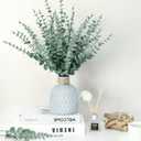 Canlierr 200 Pcs Eucalyptus Stems Faux Greenery Artificial Eucalyptus Leaves Decor Greenery Stems Branch for Wedding Centerpiece Flower Bouquet Farmhouse Home (Dark Green)