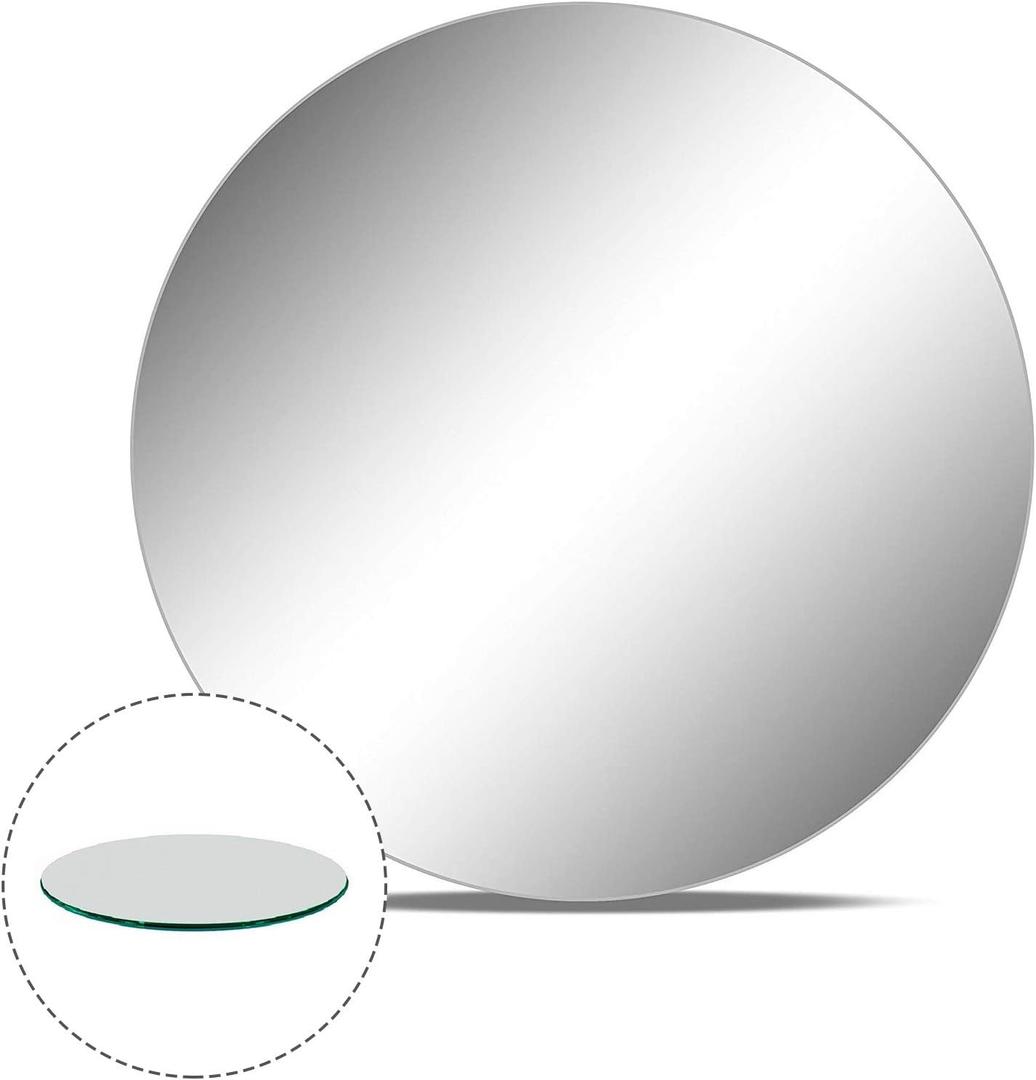 WGV Large Round Mirror Plate 10" Diameter, 4.5 mm Thickness, Frameless Sanded Edges, Quality Thick Candle Tray, Home Event Party Wedding Table Centerpiece Wall Decor, 1 Piece (10"L x 1"W, Round 1 Piece)