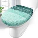Arotive Soft Microfiber Bathroom Toilet Lid Cover, Machine Washable Seat Covers, 17.5 x 15, Stays in Place Rubber Backing, Fits Most Round, Elongated and Oblong Lids, Accessories Decor, Dark Green