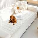 Mivnue Pet Couch Cover, Couch Covers for Dogs, Washable Dog Sofa Covers Couch Protector, Fuzzy Non Slip Couch Slipcover Pet Friendly (27.6" x 59.1", White)