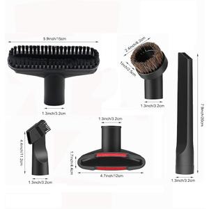 7 PCS Universal Vacuum Attachments for Shop Vac Accessories - 2 1/2" to 1 1/4" Vacuum Hose Adapter, 1 7/8" to 1" Adapter for Shop Vac, 1 1/4" Household Cleaning Vacuum Brush Attachment Kit