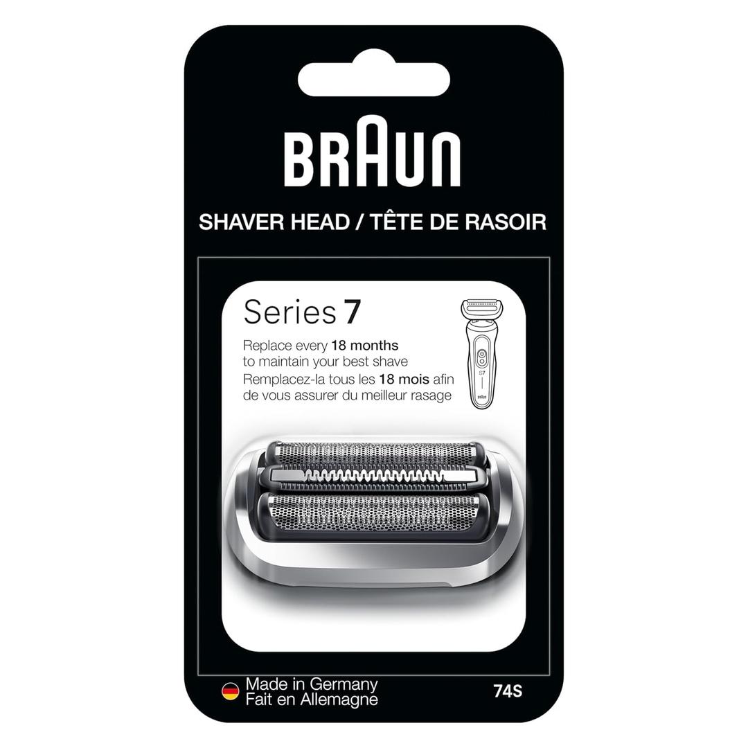 Braun Series 7 Electric Shaver Replacement Head, Easily Attach Your Shaver Head for a Shave as efficient as Day one, Compatible with New Generation Series 7 Shavers, 74S, Silver Braun Series 7 Electric Shaver Replacement Head, Easily Attach Your Shaver Head for a Shave as efficient as Day one, Compatible with New Generation Series 7 Shavers, 74S, Silver