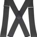 CADONO Men's 2 Inch Heavy Duty SuspendersAdjustable X-Back with Strong Clips for Work, Jeans, and More (Dark Gray)