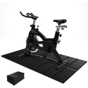 Bike Mat Compatible with Peloton, 63"30", 1/4" Thick Exercise Mat for Indoor Cycling and Treadmill, Non-Slip Heavy Duty Equipment Mats for Hardwood Floor and Carpet Protection