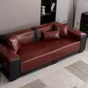 Waterproof Sofa Couch Cover Protector, Recliner Backrest Arm Covers, Faux Leather (Wine Red, 50x70cm/20x27")