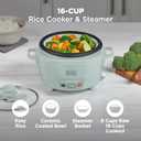BLACK+DECKER 16-Cup Cooked (8 Cups Uncooked) Rice Cooker, Steaming Basket, Removable Nonstick Bowl, One-Touch Operation, Surf Spray