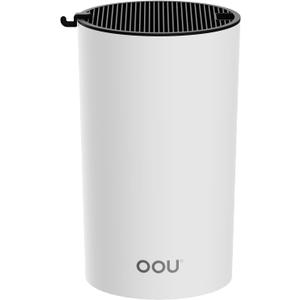 OOU Universal Knife Block Holder - Round Kitchen Knife Storage Unique Slot Design to Protect Blades, Space Saver Knife Organizer Detachable for Easy Cleaning, White