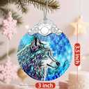 Stained Glass Ornament, Christmas Ornament, Hanging Ornaments for Home Decor & Christmas Tree Ornaments  Exquisite Holiday Decor, Xmas Gifts & Holiday Present - Wolf