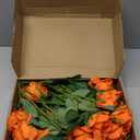 30pcs Fake Roses Artificial Silk Flowers Long Stems Bouquet for Wedding Bridal Shower Party Home Decoration (Orange)