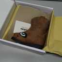 Rollda Baby Cowboy Boots Toddler Cowgirl Boots Infant Western Boots Round Toe (Brown)