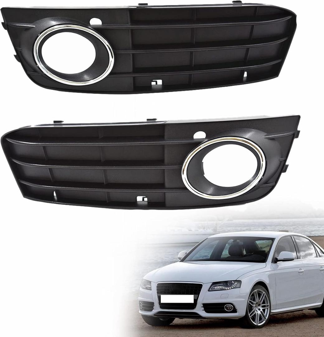 2-Pack Fog Light Cover Grilles Left and Right Side Replacement for 2009-2012 A4 B8 A4L