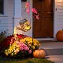 LOVERUIS Garden Statues with Solar Watering Can Lights, Cute Outdoor Garden Decor for Patio Yard Lawn Ornaments, Unique Gift for Women Mom Grandma (Flamingo)