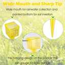 10 Pack Rain Gauges, 1.5" Rain/Sprinkler Gauge for Lawn with Wide Mouth, Accurate Outdoor Rain Gauges Measuring Tool for Yard Garden Deco (Yellow)