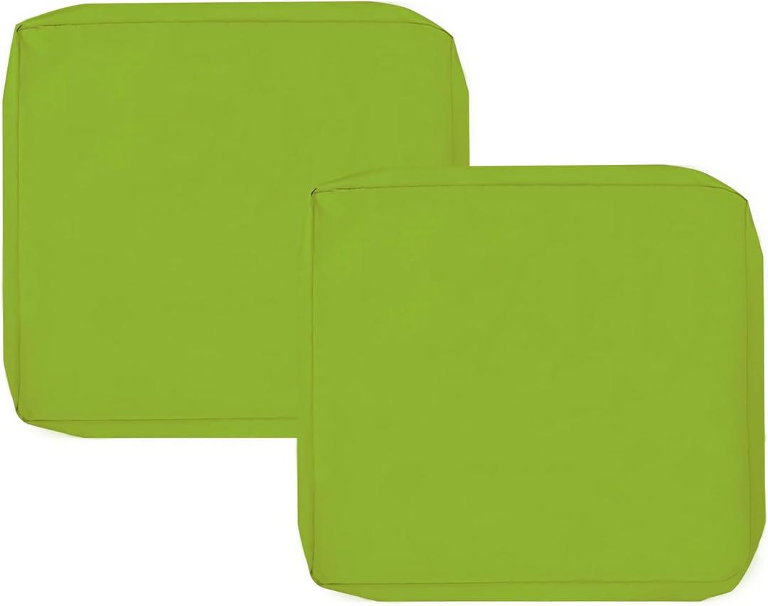 Sqodok Patio Cushion Covers 21x19 Waterproof Outdoor Cushion Covers Replacement 2-Pack Patio Cushion Seat Covers for Sectional Sofa, Wicker Chair, Green