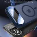 [Upgraded Full Camera Protection] for iPhone Air Case with Camera Cover Stand [Fit for MagSafe][10FT Mil-Grade Protection] Translucent Magnetic Phone Cover for iPhone 17 Air Case, Blue