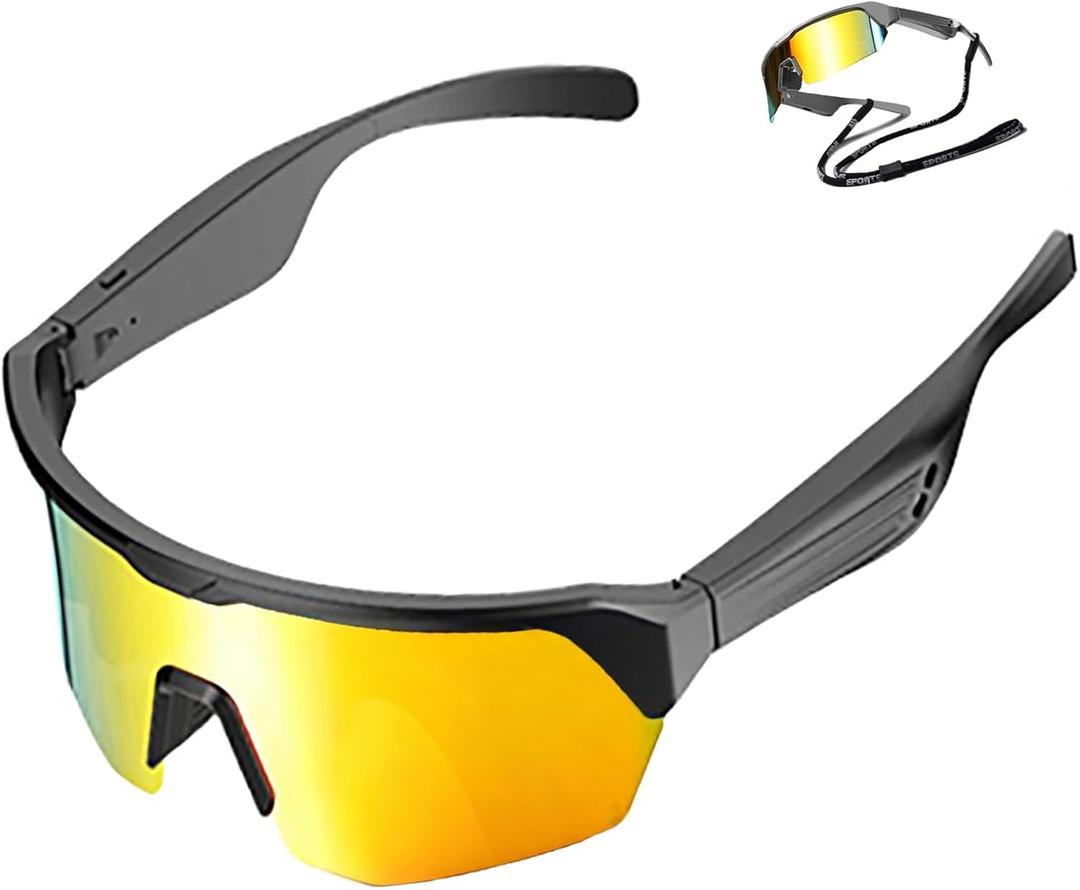 Smart Bluetooth Glasses for Men & Women, Polarized Sunglasses with Open Ear Bluetooth Speaker & Built-in Mic, UV Protection Sports Glasses for Cycling, Running, Outdoor Activities, Bridge Width: 18mm, Lens Width: 29mm, Arm Length: 120mm
