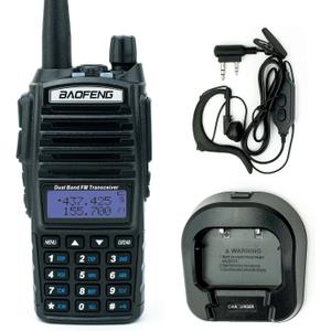 BaoFeng UV-82C Dual-Band 136-174/400-520 MHz FM Ham Two-Way Radio, Transceiver, HT with Battery, Earpiece, Antenna, Charger