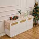 Beige Christmas Red Lace Table Runner, 74 inches Long Embroidered Xmas Element Table Decorations (Beige&Red, 19”x74”)