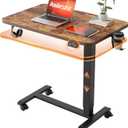 Agilestic Electric Standing Desk, 26 x 16 Inches Height Adjustable Desk, Sit Stand up for Work Office Home, Ergonomic Rising Computer Table with with Wheels, Rustic Brown