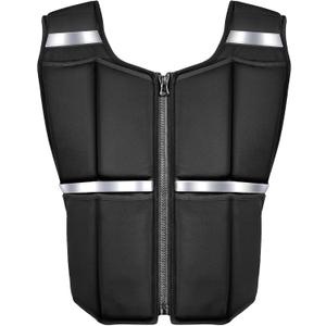 Adjustable Weighted Vest for Men Women, 19lb/35lb/45lb Rucking Vests for Walking with Zipper/16pcs Silicone Weights, Strength Training Workout Vest for Running GYM Home, Removable Reflective Strips (2-35 LBS, Black)
