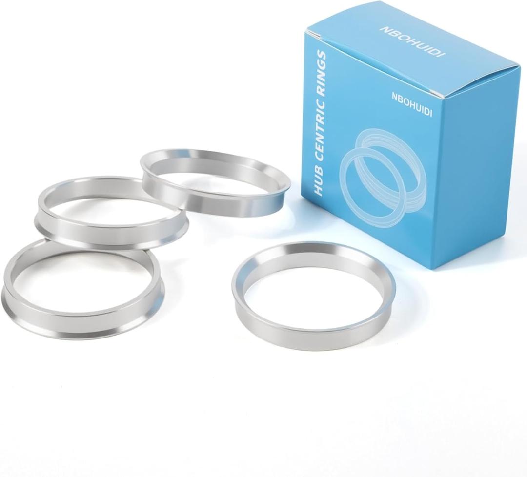 2 x Hub Centric Rings 66.1mm to 71.5mm (Pack of 4), Aluminum Alloy Wheel Hub Rings for Lexus is GS RX, Toyota Crown Reiz Mark X, Inner Diameter 66.1mm to Outer Diameter 71.5mm - Silver