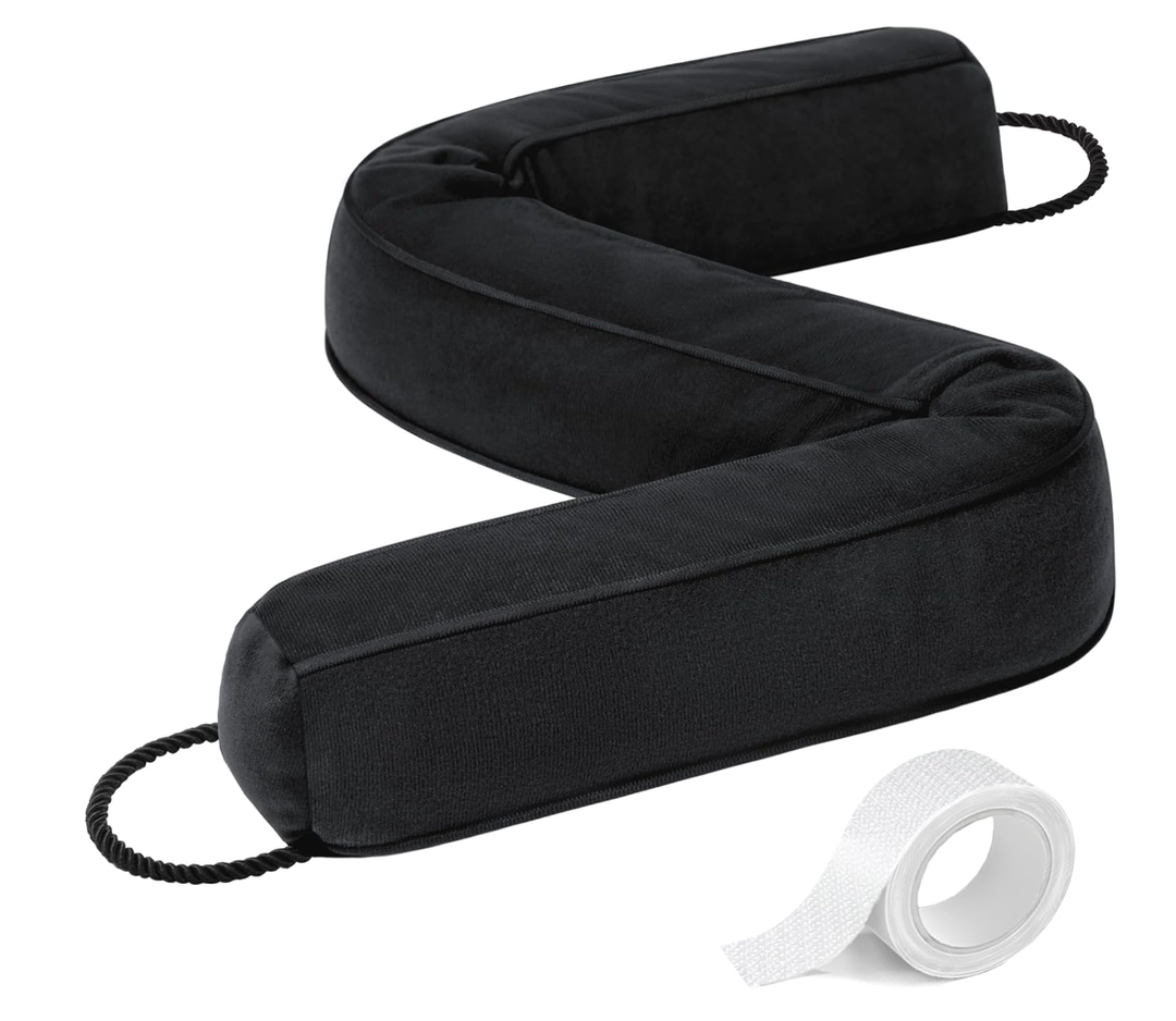 36'' Weighted Door Draft Stopper for Bottom of Doors Fleece Heavy Duty Under Door Draft Blocker Triangle Soundproof Weather Stripping Seal Noise Cold Air Blocker Gap Filler, 3.3lb(Black)
