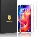 UNBREAKcable 1 Pack Screen Protector for iPhone 16 Pro, Double Shatterproof Tempered Glass [Easy Installation Frame] [9H Hardness] [99.99% HD Clear] [Case Friendly] for Apple iPhone 16 Pro 6.3 inch