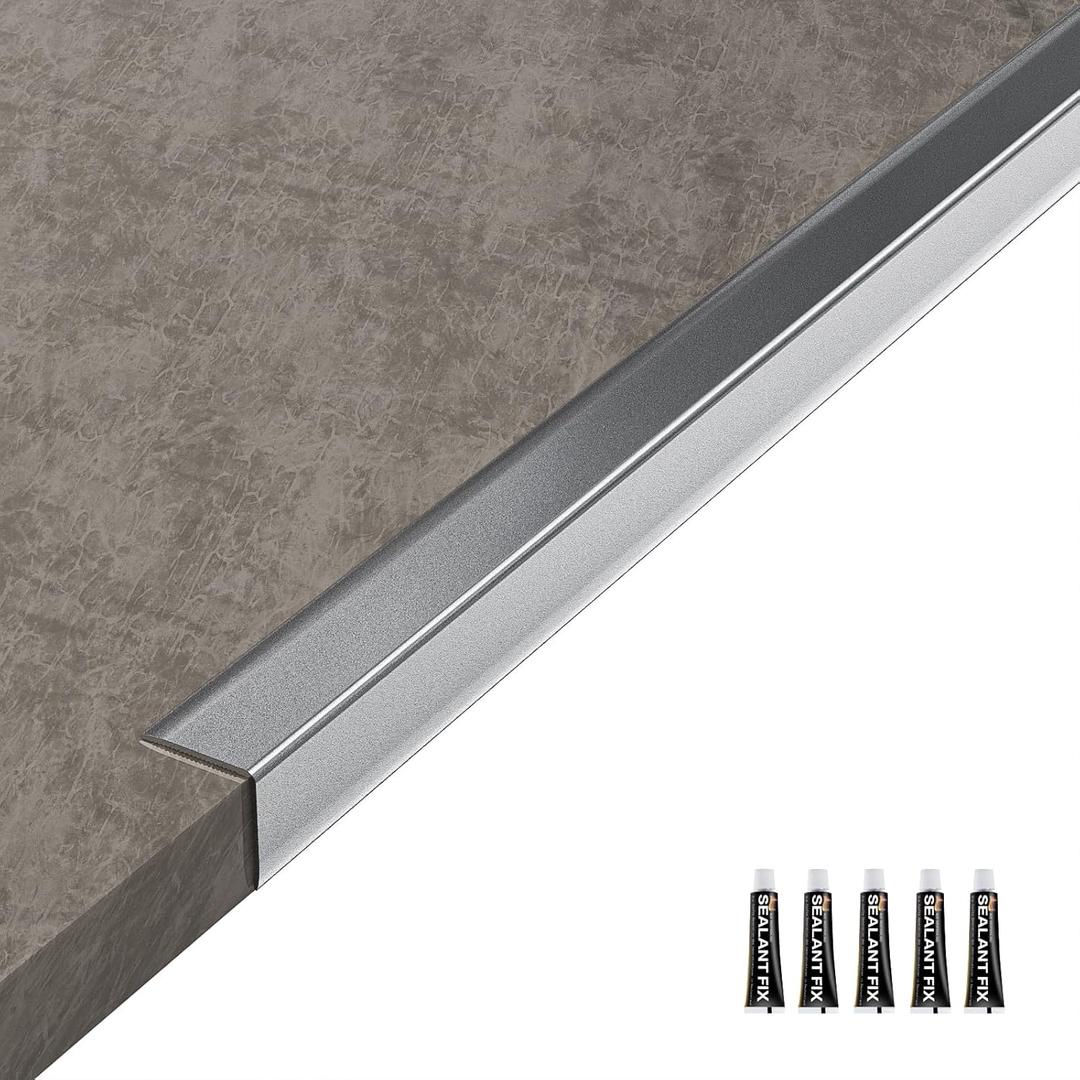 Metal Wall Corner Protector, Aluminum Corner Guards, Dcor for Edge of Door Window Table Furniture Cabinets Fireplaces Tile Trim Edging, Size 35.5" L x 0.75" W (5 Pack, Grey) (Frosted Gray)