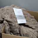 Heated Throw Blanket 50"x60", Electric Blanket with Bamboo Pattern, Luxury Faux Rabbit Fur & Soft Flannel, 6 Heat Settings, 1-4 Hour Auto Shut-Off, Throw Blanket for Couch, Machine Washable, Linen