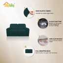 Easy-Going 6 Pieces Microfiber Stretch Sectional Recliner Sofa Slipcover Soft Fitted Fleece 2 Seats Couch Cover Washable Furniture Protector with Elasticity for Kids(Recliner Loveseat, Deep Teal)