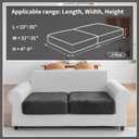 QIANMEW Couch Covers for Sectional Sofa, Washable Stretch Soft Sofa Cushion Covers L Shape Sofa Slipcovers Anti Slip Furniture Decor Protector for Pets (2 Seaters Covers,Dark Gray)
