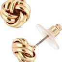 Anne Klein Women's Pierced Earrings Knot Stud, Gold, One Size