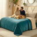 Paw Buddies Waterproof Blanket  80"x90" Washable Sofa Throw for Couch, Bed or Car  Soft Reversible Protector for Adults, Pets, and Dogs at Home or on The Go (Teal)