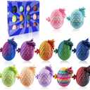 12PCS 3D Printed Dragon Eggs with Mini Dragons Inside, Articulated Crystal Eggs Set, Cool Desk Decor Gifts for Kids Teens Adults, Fantasy Collectibles Easter Basket