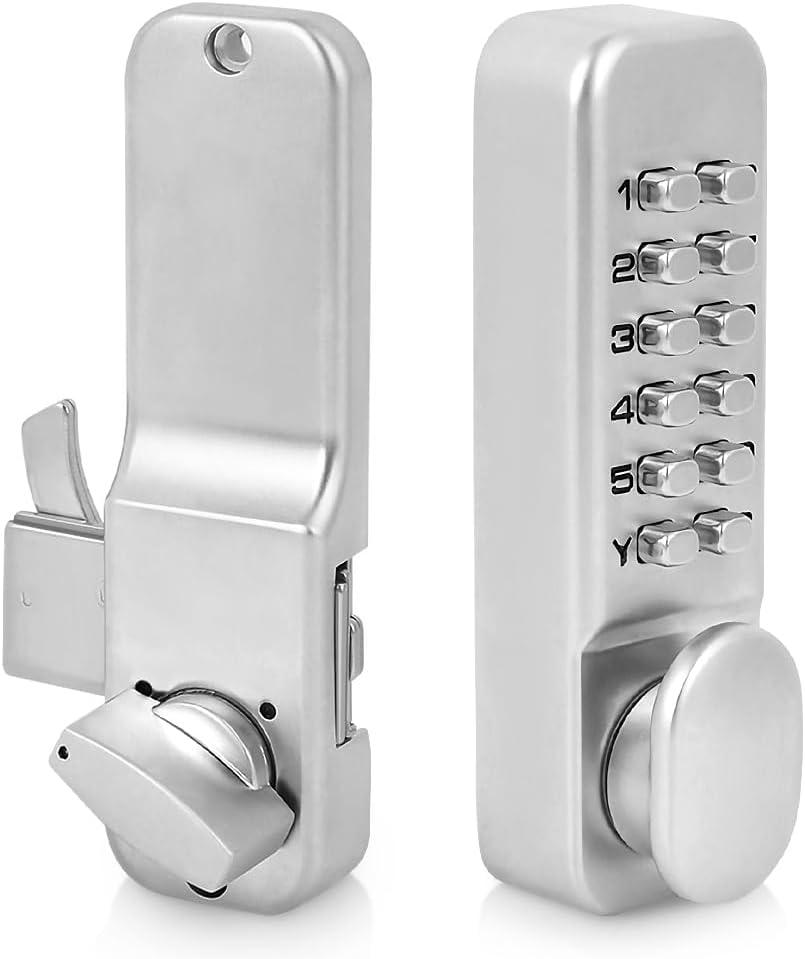 Mechanical Combination Lock, Keyless Entry Door Lock 111 Digits Code Keypad Deadbolt Sliding Door Passsword Security Combination Lock for Home Gate Kitchen Office Balcony
