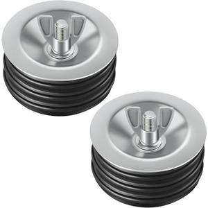 Dreyoo 2 Pcs 3 Inch End of Pipe Gripper Mechanical Plug, Steel Drain Pipe Cover with Galvanized Screw and Wing Nut for Outdoor Sewer Cleanout Drain