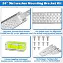 W10426979 24'' Dishwasher Mounting Bracket Kit with Column Level Fit for Whirlpool KitchenAid Maytag 24 Inch Dishwashers for Granite & Quartz Countertops Replaces AH3632890 EA3632890 PS3632890