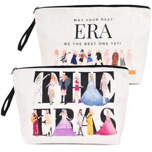 3 x basuwu 2 PCS Music Lover Makeup Bag, Singer Makeup Bags, Waterproof Travel Cosmetic Organizer with Double Sided Print, Large Capacity, Gift for Women Friends TS Fans Birthday Christmas